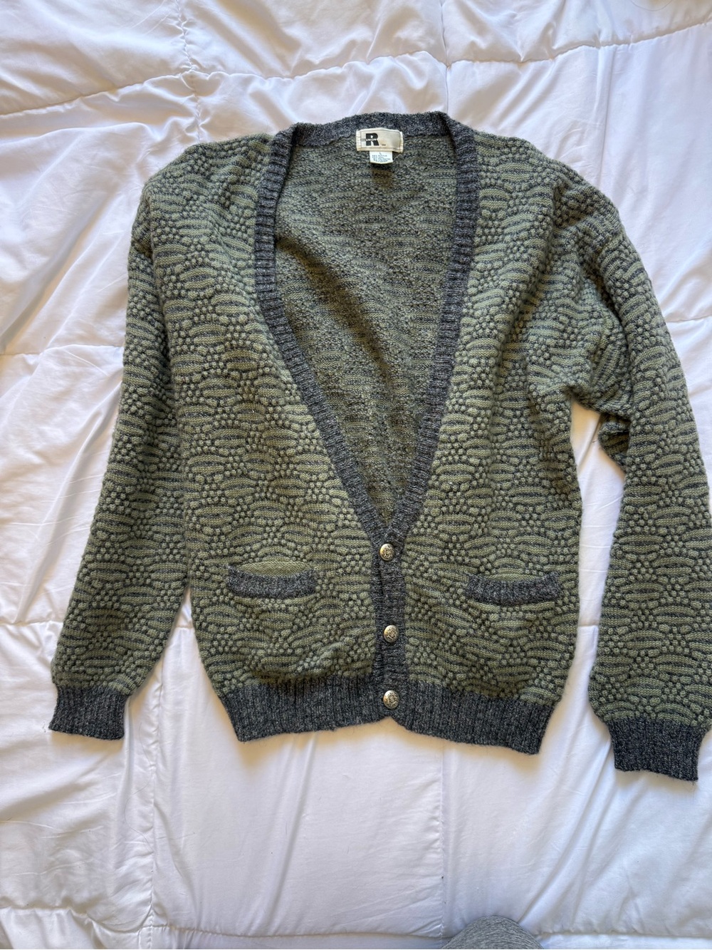 Vintage Reunion Olive Green Button Cardigan